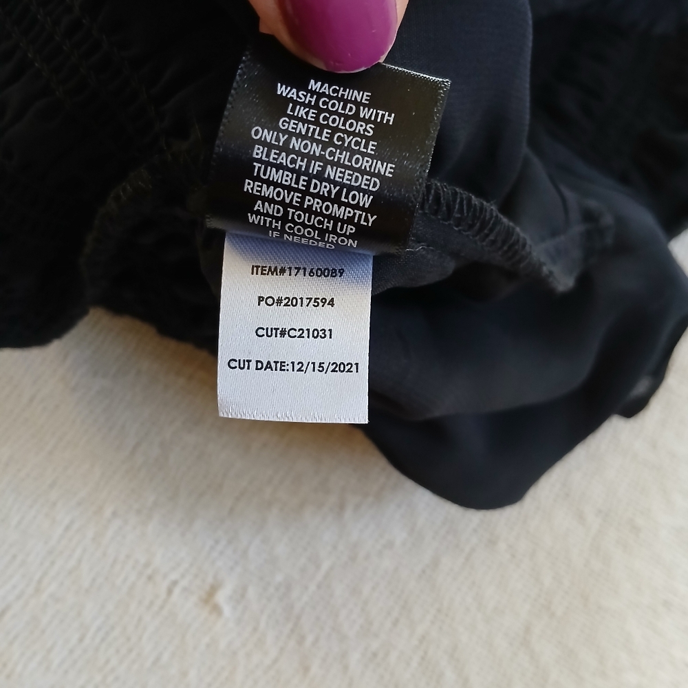 torrid ♡ peplum chiffon smocked top 10 black whimsygoth - Picture 8 of 9